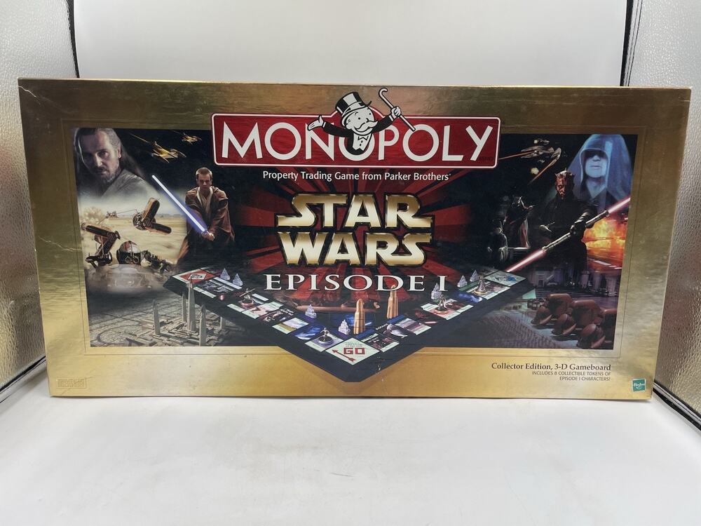 STAR WARS Episode 1 MONOPOLY COLLECTOR EDITION 3-D Board Game Complete